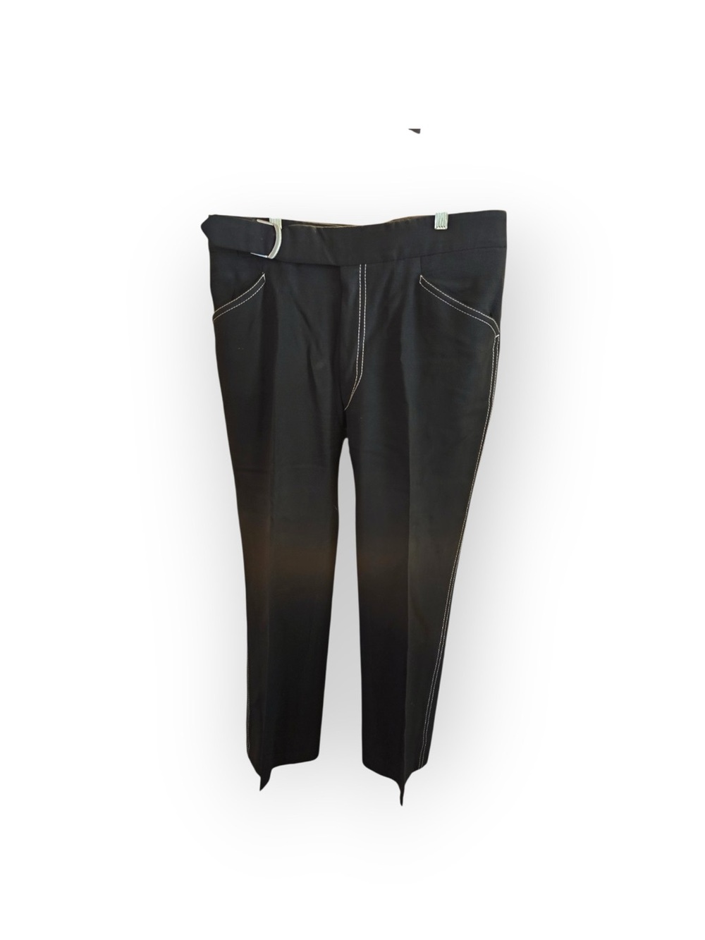 Vintage Mort Wallin Men's Black Contrast Stitch Western Dress Pants Trousers